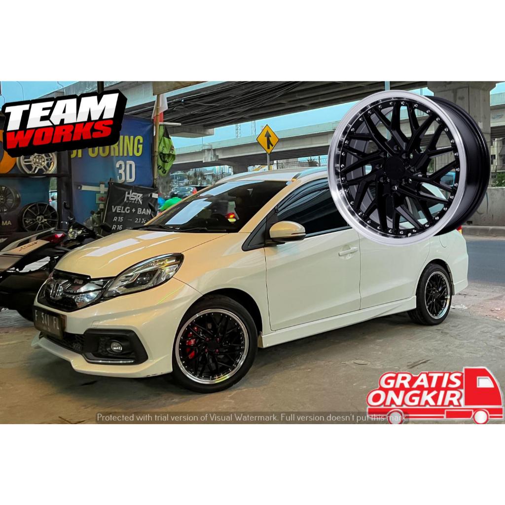 VELG RACING HSR SEPULU BLACK LIPS CHROME MOBIL BRIO MOBILIO AVANZA R16 VELK RING 16 SPORTY