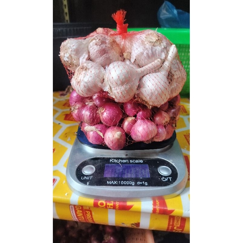 

Paket Bawang Merah Bima/Enrekang 500 gram dan Bawang Putih Kating Bonggol 500 gram