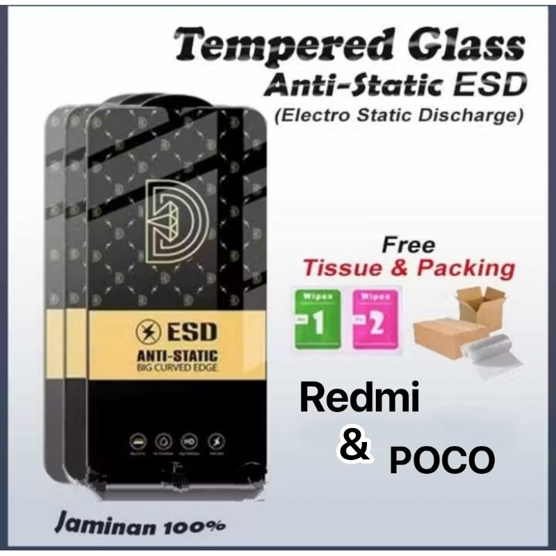 TemperedGlass TG Full Cover Kaca Clear/Bening Redmi&P0CO Premium Class 9A 10A M3 M4 Pro 10C 12C 13C 