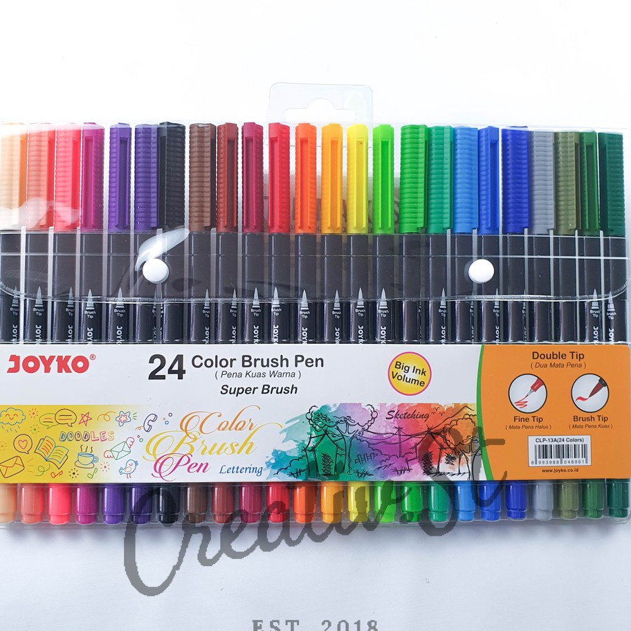 

Hemat JOYKO Brush Pen 24 Warna Brush Fine Tip Clp13A Set Spidol Karafi