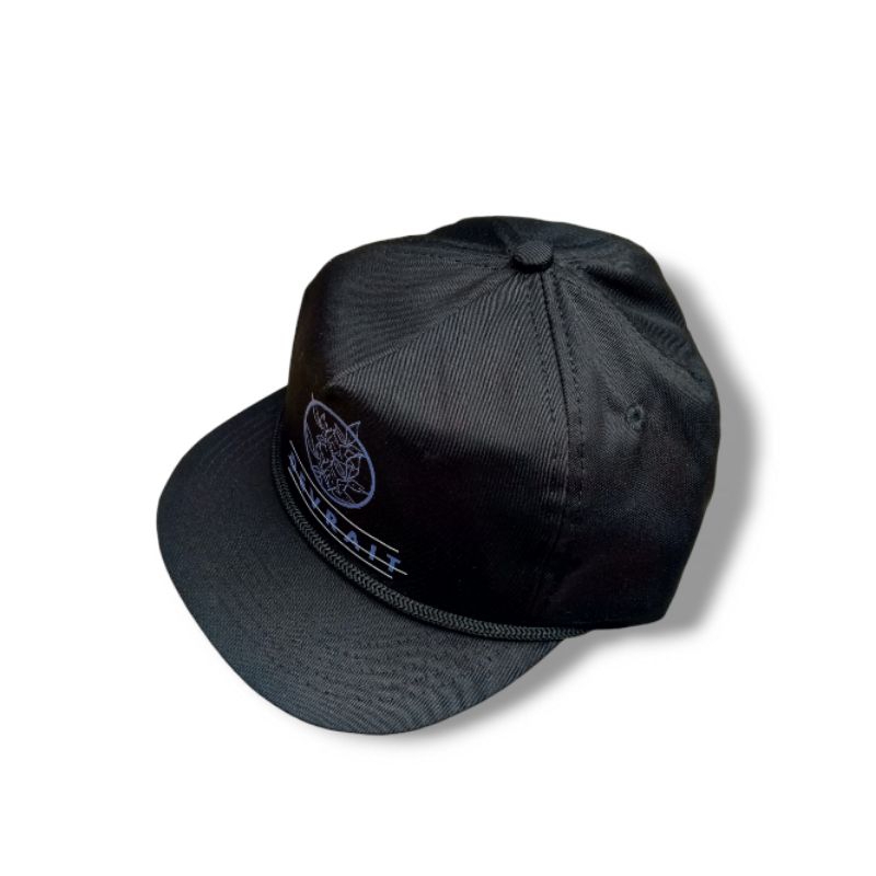 Devrait - Topi Rope Hat - Topi Classic Snapback - Visor pendek Topi Snapback Skena Black