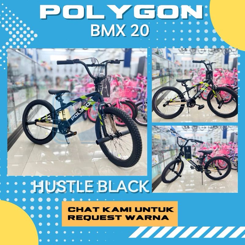 SEPEDA ANAK LAKI LAKI BMX 20 POLYGON HUSTLE BLACK [ PROMO LAMONGAN ]