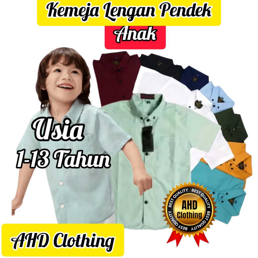 Kemeja Anak Laki Laki Oxspot Lengan Pendek Hem Anak  Usia 1-14 Tahun | kemeja anak laki | kemeja ana