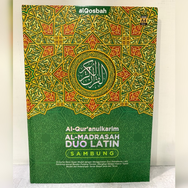 Al-Quran Besar Duo Latin Sambung A4 21x29cm Al-Qur'anulkarim Al-Madrasah Duo Latin Sambung Al Quran 