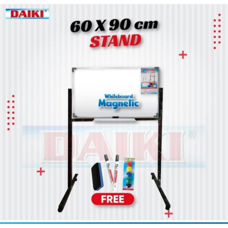 

DAIKI Papan tulis White board Single face stand magnetic 60 x 90 cm.