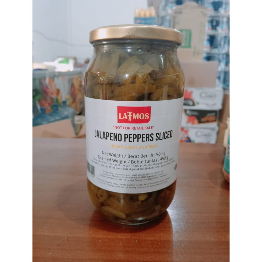 

Jalepeno Slice Latmos / Pickles Jalapeno Latmos / Acar Jalapeno Latmos - 960 Gram