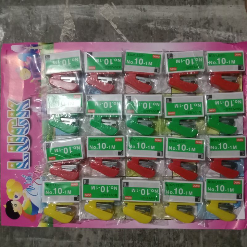 Stapler Mini Kecil Unik Lucu Bonus Isi ATK Praktis — 8