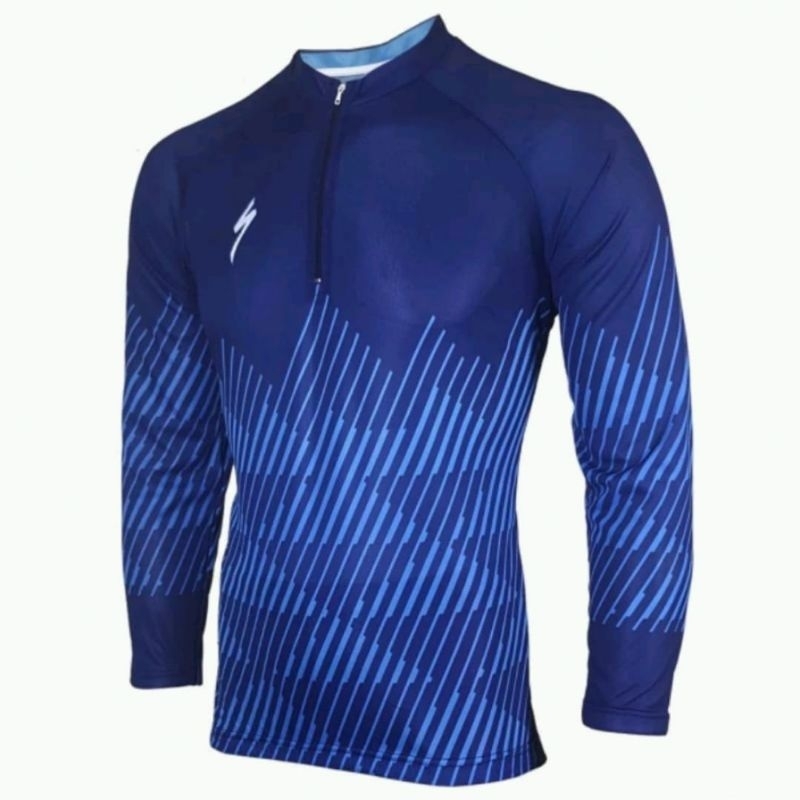 Baju sepeda balap lengan panjang cowok cewek cowo cewe pria wanita kaos jersey roadbike merah putih 