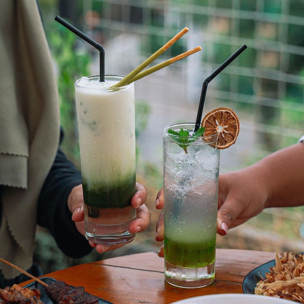 6 pcs Bamboo 340 ml Gelas Kaca Bamboo / Gelas Kaca High Ball / Gelas Lurus Tinggi / Gelas Jus / Gela