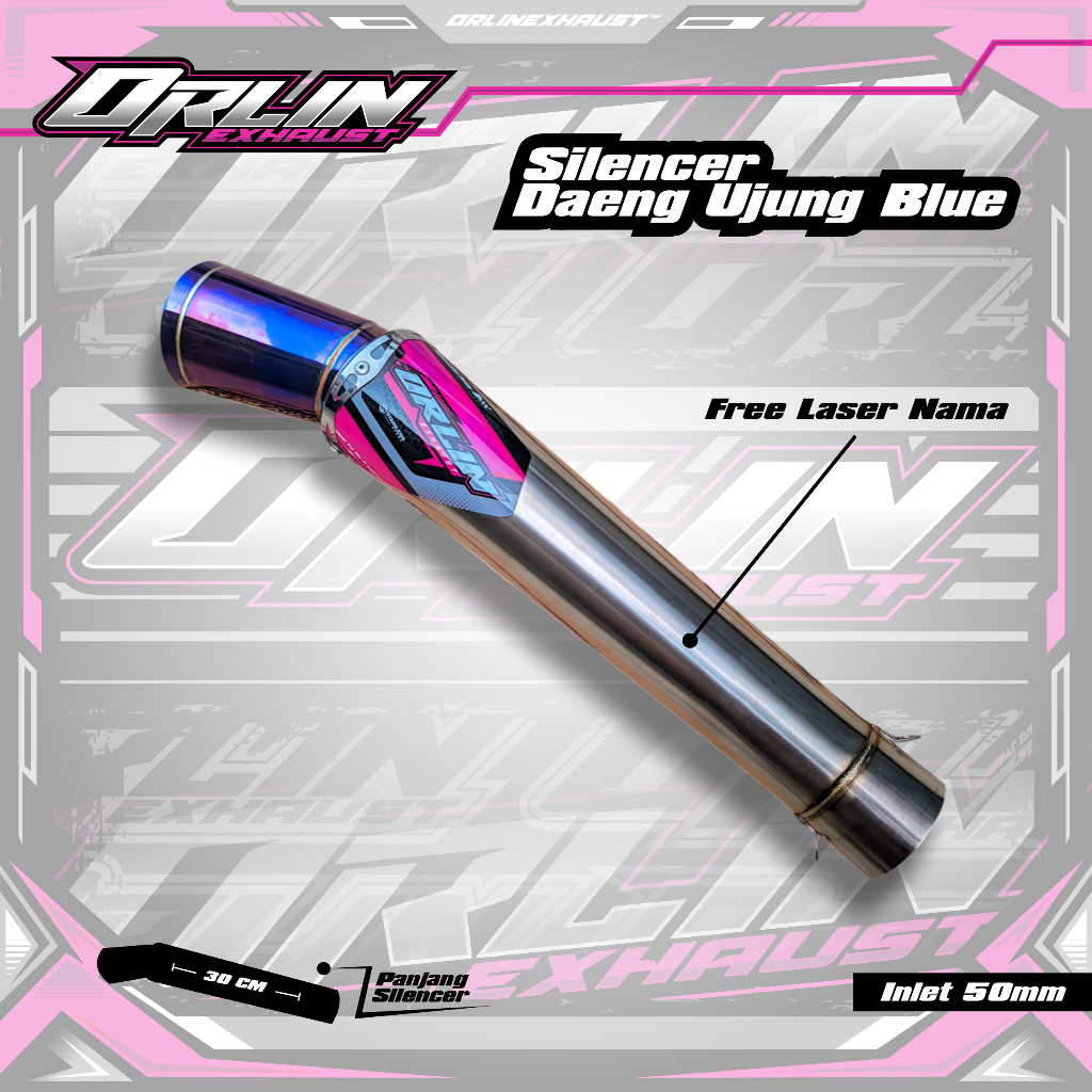 Silencer Knalpot Daeng Diamond Pucuk Blue | Original ORLINEXHAUST.™