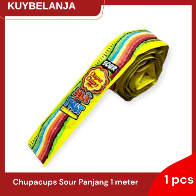 

Chupa Chups Permen Sour Belt 1 meter 50gr