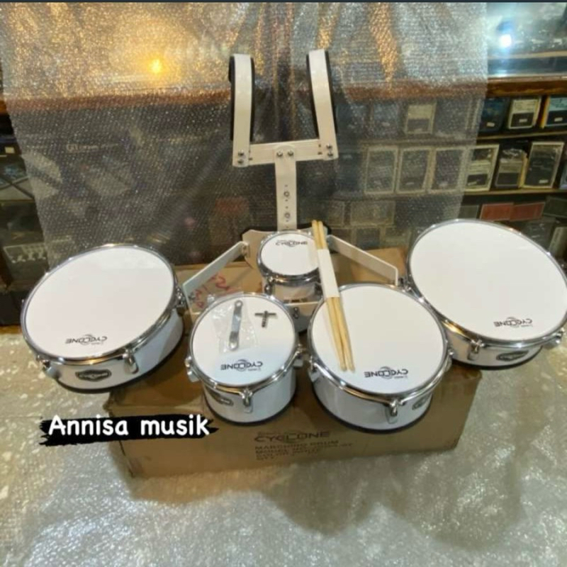 Quint Tom Isuzu Cyclone JBQA-05 6”,8”,10”,12”,13” Putih, Marchingband, Drumband