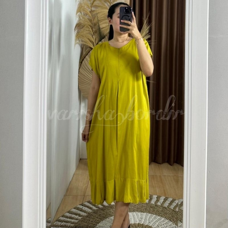 Daster Viral Ruffle Busui / Daster Polos Ruffle Busui / Daster Busui rayon polos