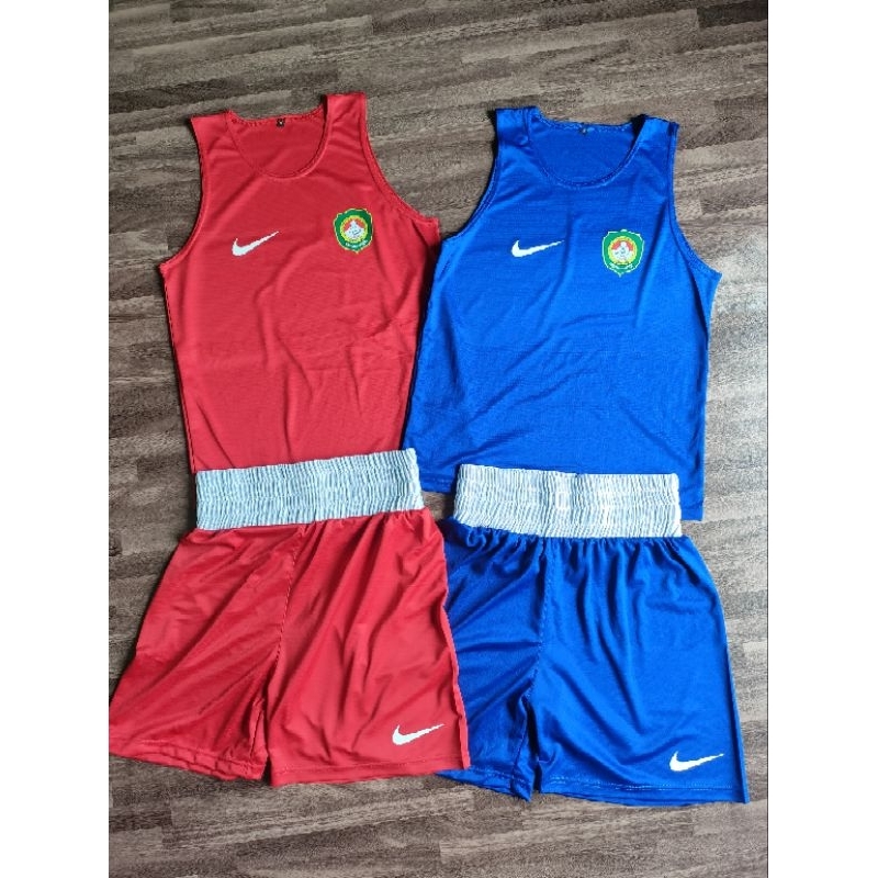 Baju Tanding Tinju Boxing Merah biru Request tulisan Belakang