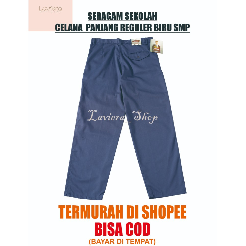 CELANA PANJANG REGULER OSIS BIRU SMP BAHAN DRILL PREMIUM