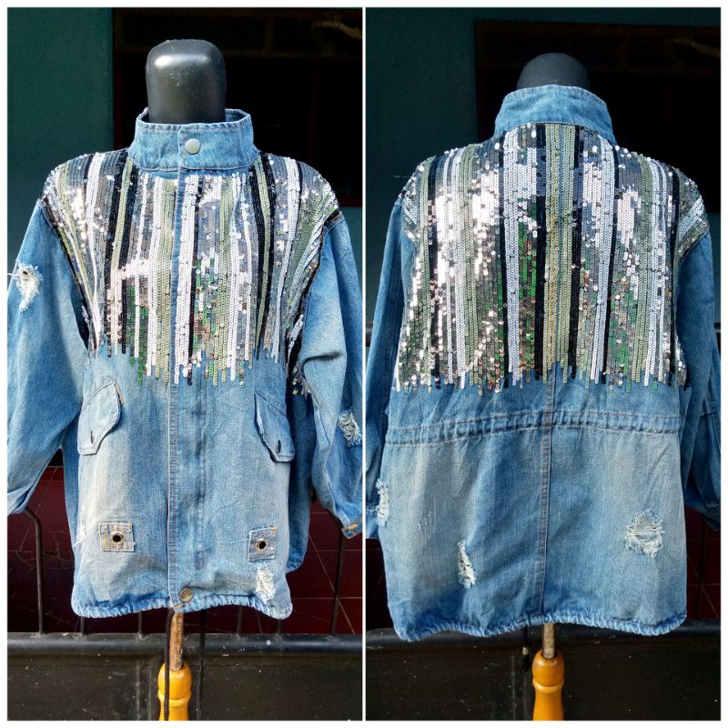 Jacket Jeans Ripped Premium Korean Style PL/Thrift