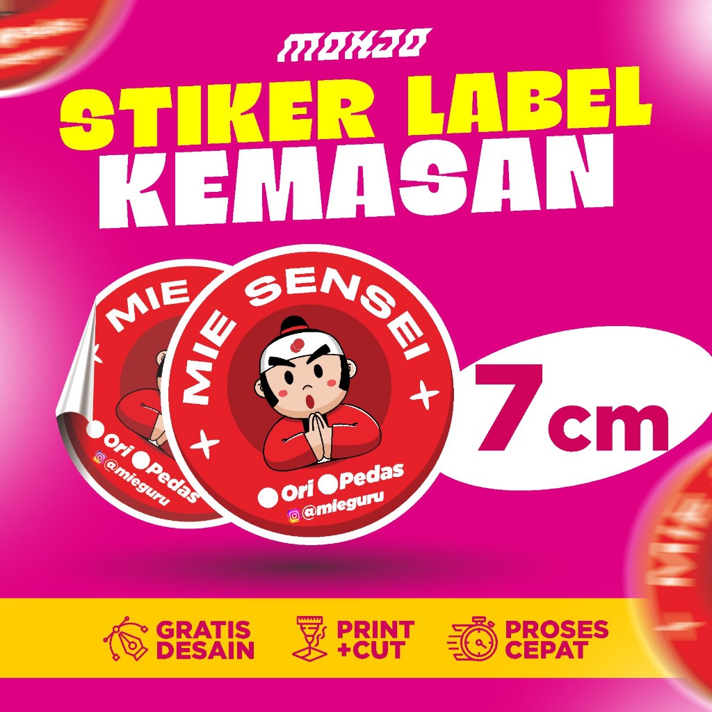 

STIKER LABEL MAKANAN STICKER CAMILAN SNACK UKURAN BESAR SIAP TEMPEL CUSTOM DESAIN GRATIS DESAIN UKURAN 7CM TERMURAH