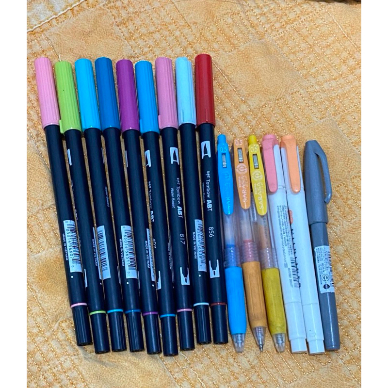 Preloved Brush Pen Tombow, Sarasa & Mildliner