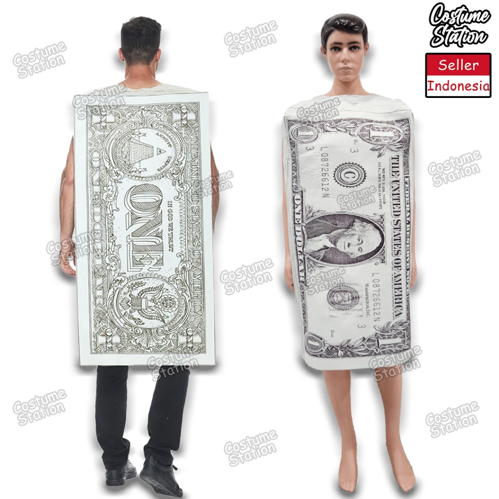 Kostum Mascot 1 US Dollar / Costume Maskot One USD Uang Mata Asing Duit dewasa