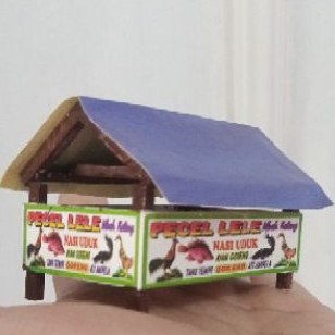 DIORAMA / MINIATUR WARUNG PECEL LELE TANPA BASE FULL PVC BOARD