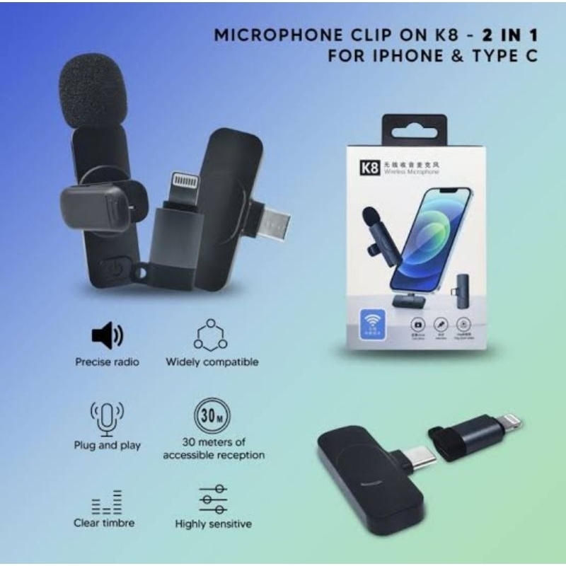 Mic Mikrofon clip on Nirkabel Wireless/berkendara gratis/Pasang dan mainkan/ Lavalier Mic Portabel A