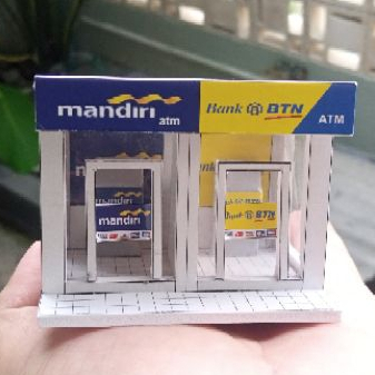 DIORAMA / MINIATUR ATM CENTER 2 ATM SKALA 64 BAHAN FULL PVC BOARD