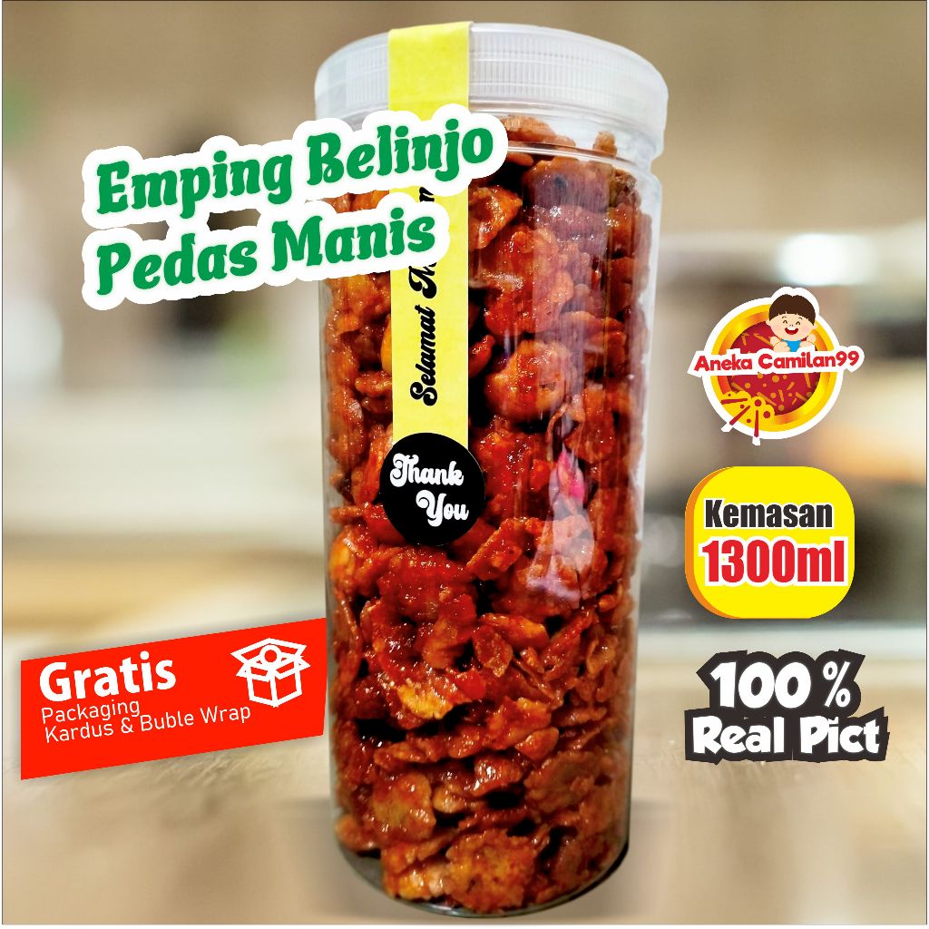 

Emping Belinjo Pedas Manis Kemasan Toples 1300ml