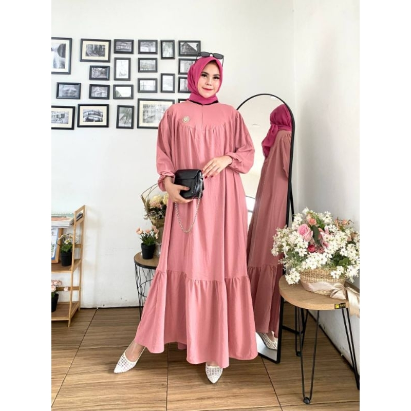 Baju Gamis Super Jumbo Mewah Ld 130 Ld 140  XXXL XXXXL 3XL 4XL