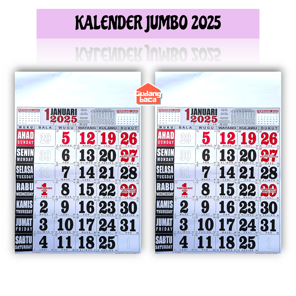 

Kalender Jumbo 2025 - Ukuran 44x64 Cm