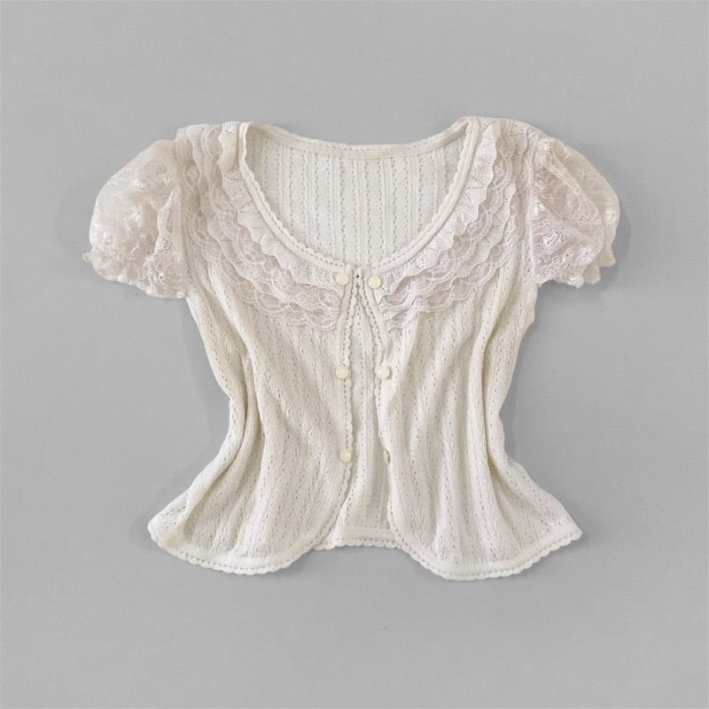Everlast Lace Sleeve Round Neckline Cardigan Bolero Atasan Liaran Kardigan Bolero Kerah Bundar Lenga