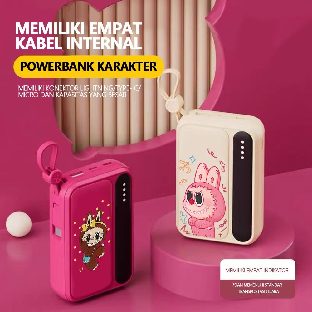 Mini size Rabbit Monster Powerbank Portable 20000 mAh with 4 usb fast charging Dual Input Port Type 