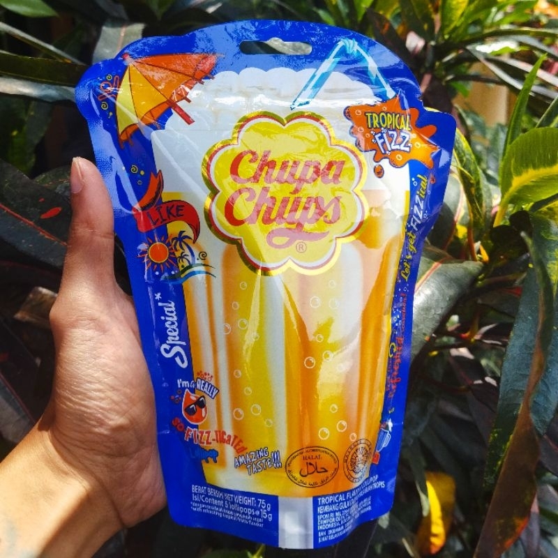 

Chupa Chups Candy Lollipops Tropical Frizz 5X15g