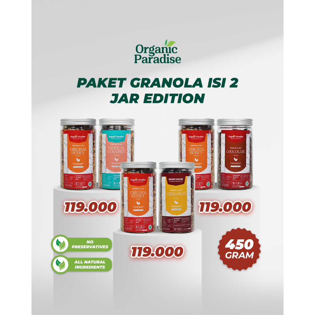 

BUNDLE GRANOLA ISI 2 JAR EDITION 450GRAM