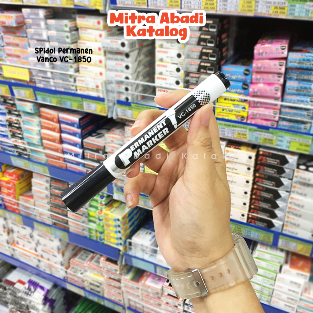 

(1 PCS) SPIDOL PERMANEN VANCO VC-1850 / VC1850 TINTA HITAM SPIDOL TINTA TAHAN AIR SPIDOL LEBAR PERMANENT TAHAN LAMA MARKER ALAT TULIS MURAH ALAT TULIS KANTOR ATK SEKOLAH KULIAH KAMPUS MURAH LENGKAP STATIONERY BUJO BOOK JOURNAL / MITRA ABADI KATALOG JOGJA