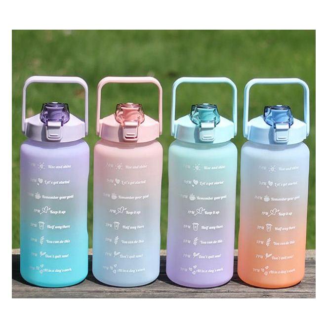 Botol Minum Motivasi 2000ml Motivation Bottle Rainbow 2L Botol Kantor