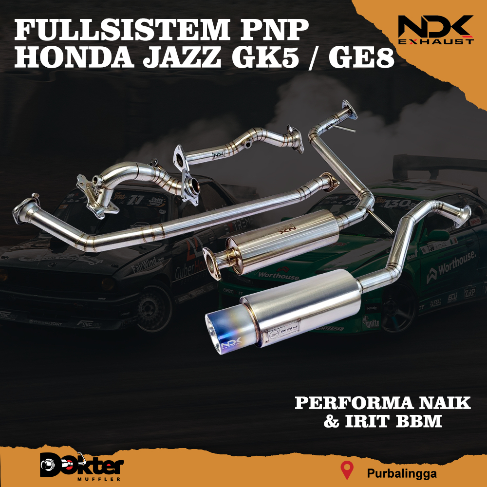 KNALPOT MOBIL RACING NDK EXHAUST HONDA JAZZ GK5 /GE8 FULLSISTEM NDK EXHAUST