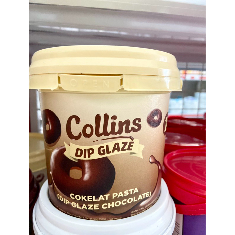

Collins dip glaze 1kg selai topping donat roti kue