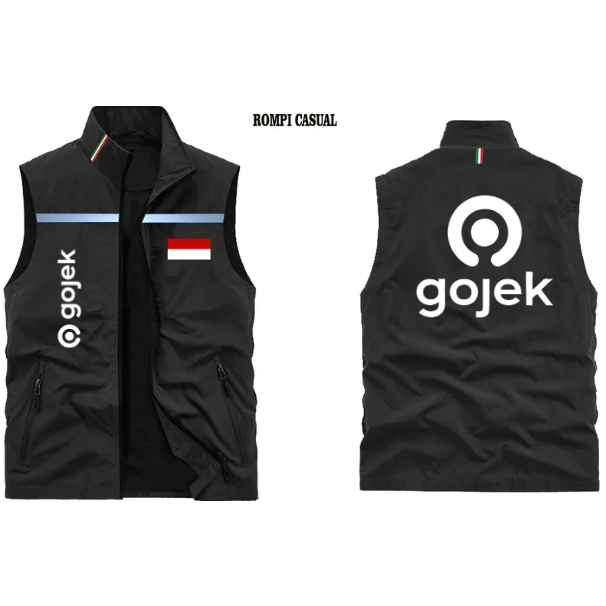 Rompi Go-Jek | Rompi Skotlet Taslan Terbaru | Rompi Ojol Gojeek | Vest Pria Kasual | Rompi Jaket Dri