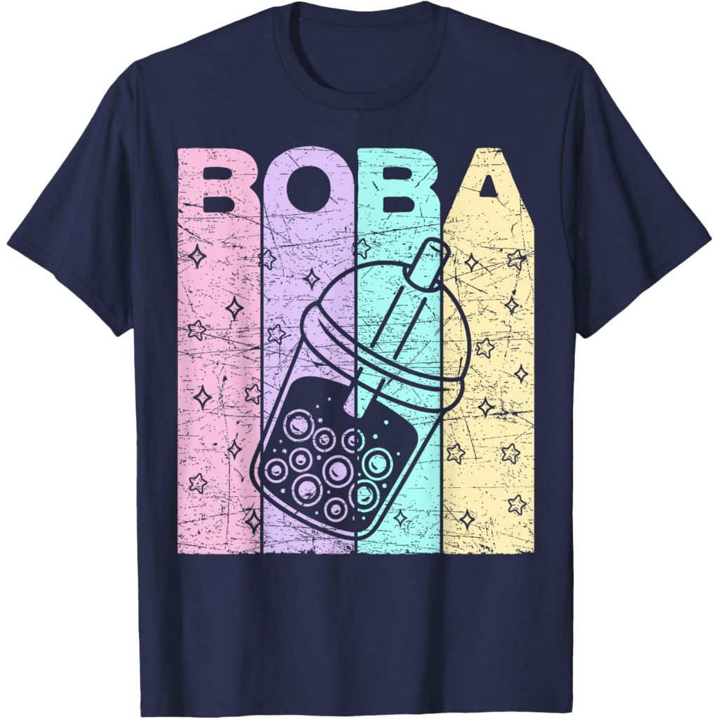 Kaos Anak Boba Tea Pastel Bubble Tea Lover Retro T-Shirt Pakaian Fashion Baju Atasan Anak Laki Perem