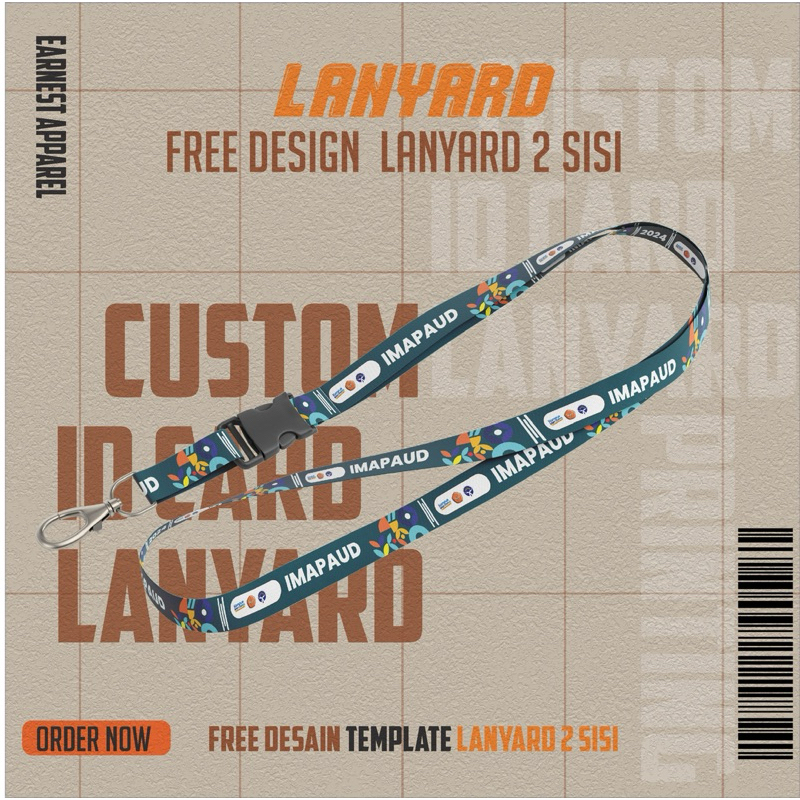 

Cetak Custom Tali Lanyard ID Card Nametag Printing 2 Sisi | Free Design
