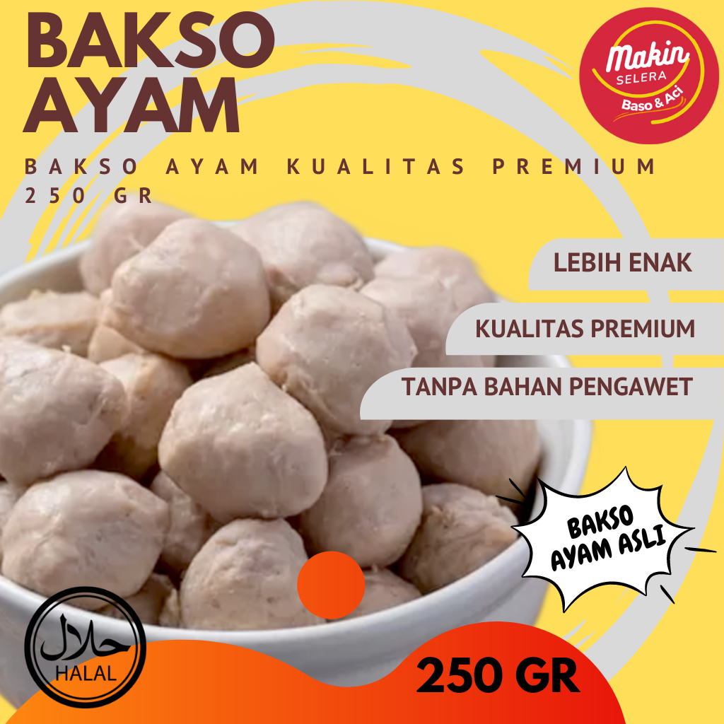 

( FREE BUMBU KUAH BAKSO) Bakso Ayam Premium 250 gr Makin SeleraTekstur Daging Ayam COD Makin Selera