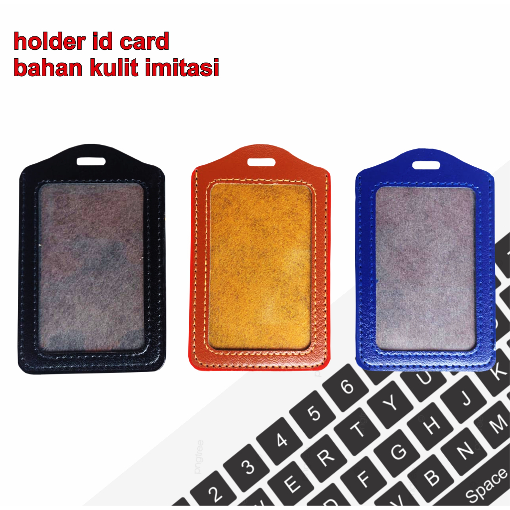 

holder id card kulit wadah kartu idcard kulit imitasi warna warni frame card kulit