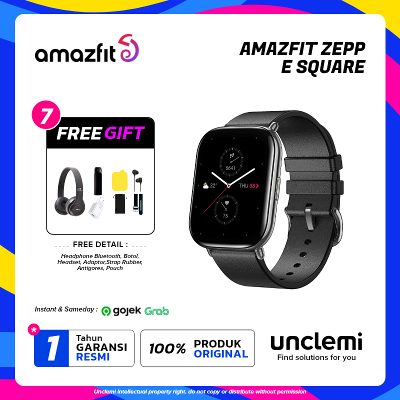 Amazfit Zepp E Square Smartwatch AMOLED SpO2 Ultra Slim Watch 5ATM