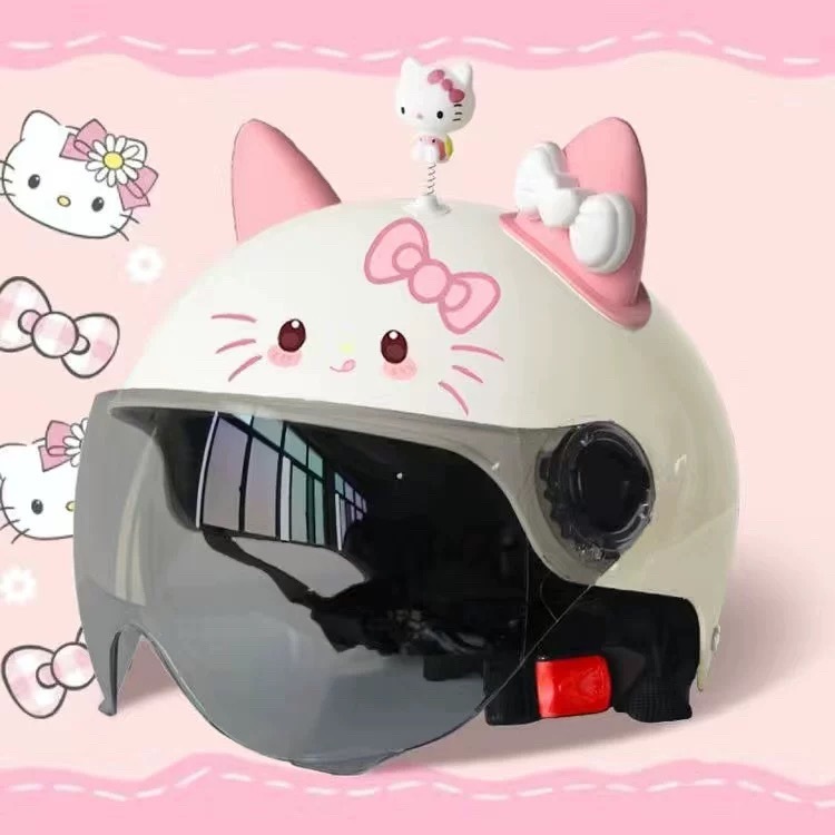stiker sepeda listrik lucu Aksesoris Telinga Kucing Lucu Dekorasi Helm Ornamen Helm Telinga Kucing