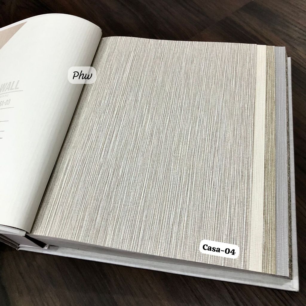 WALLPAPER DINDING POLOS SERAT GARIS SALUR TIMBUL PUTIH ABU MINIMALIS CASAWALL