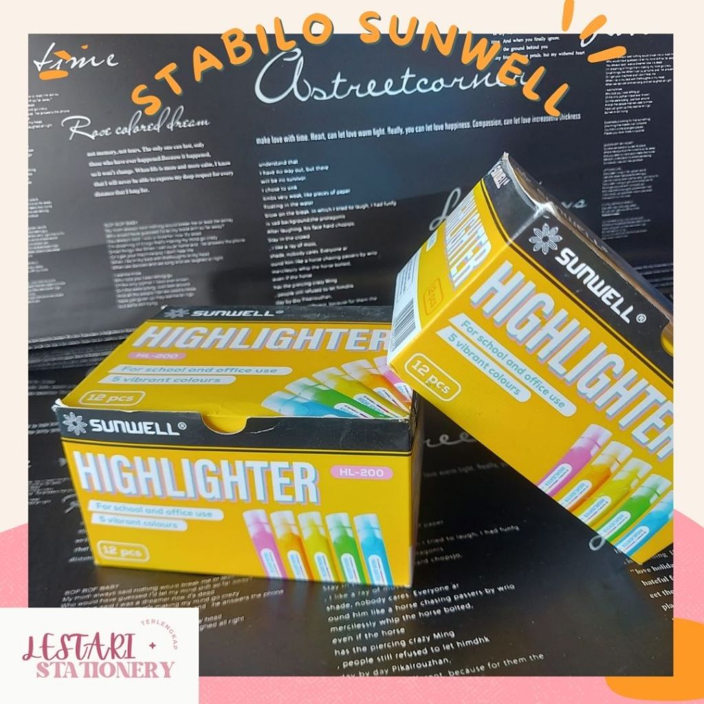 

Stabilo Sunwell HL-200 | Highlighter Sunwell | Line Marker | Lestari Stationery