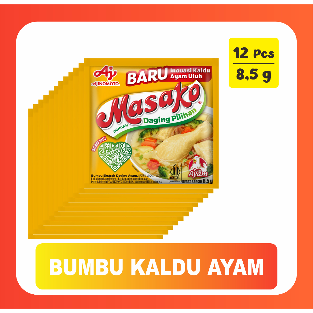 

Masako® Bumbu Kaldu Ayam Penyedap Rasa (1Renceng isi 12 pcs)