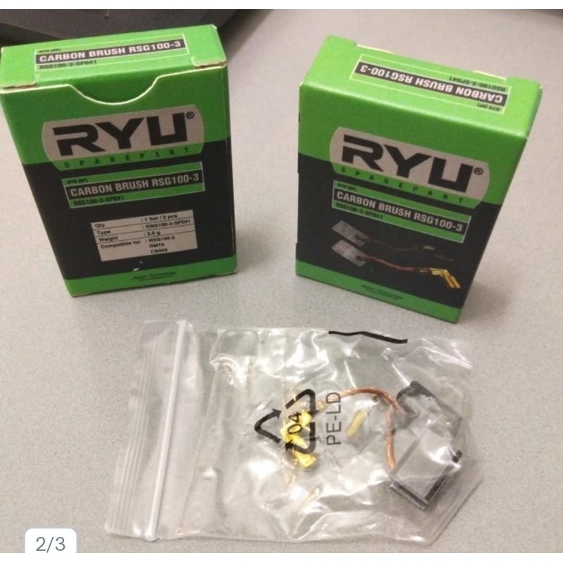 batu arang gerinda Ryu RSG 100-3 / carbon brush gerinda Ryu ( asli )