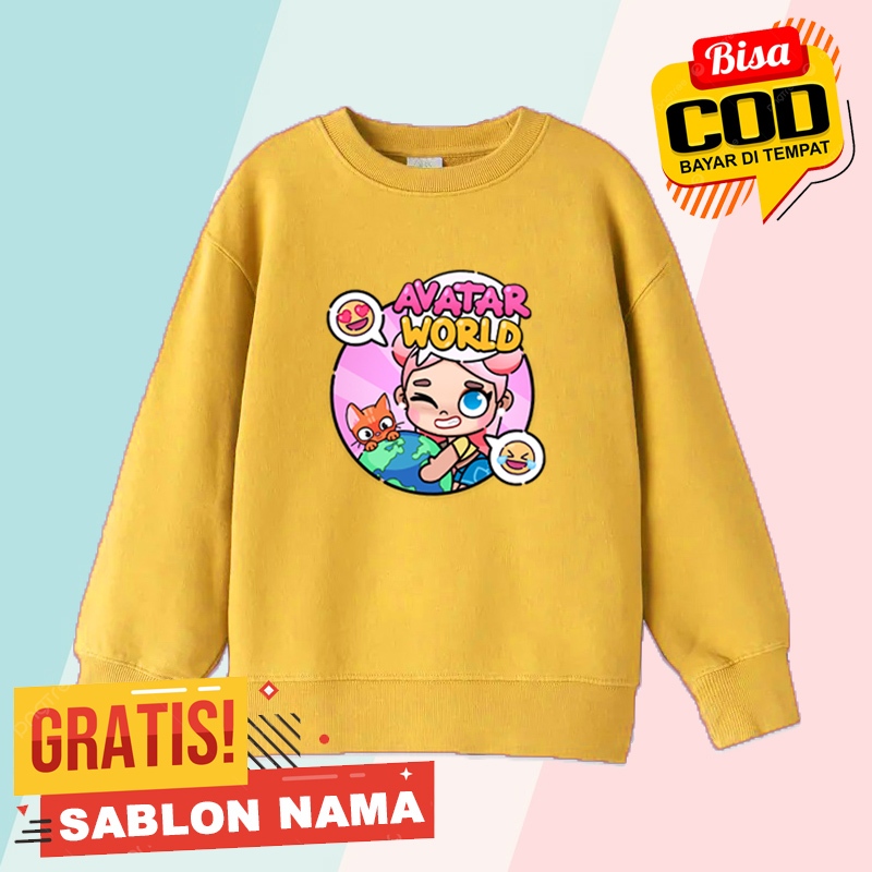 JAKET HOODIE SWEATER ANAK MOTIF AVATAR WORLD PAZU