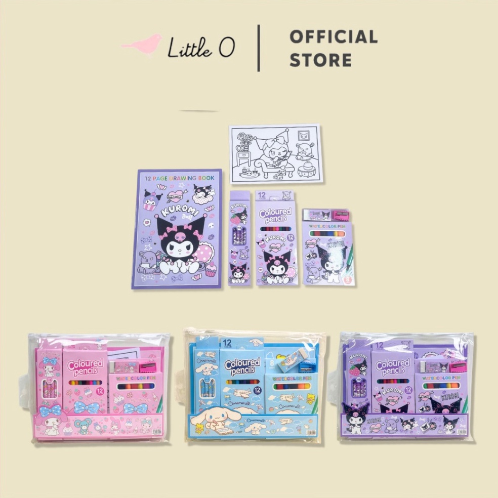 

KODE H1J SANRIO 7in1 Set Alat Mewarnai Anak Lengkap Alat Tulis Set Drawing Waterlor Pen